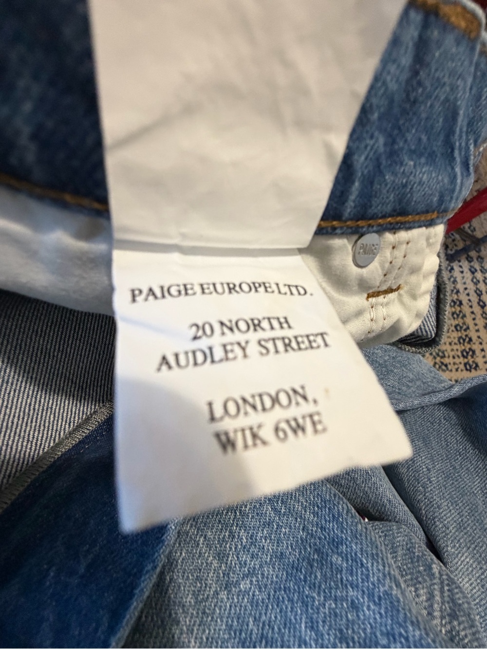 PAIGE Light Wash Blue Denim Jeans